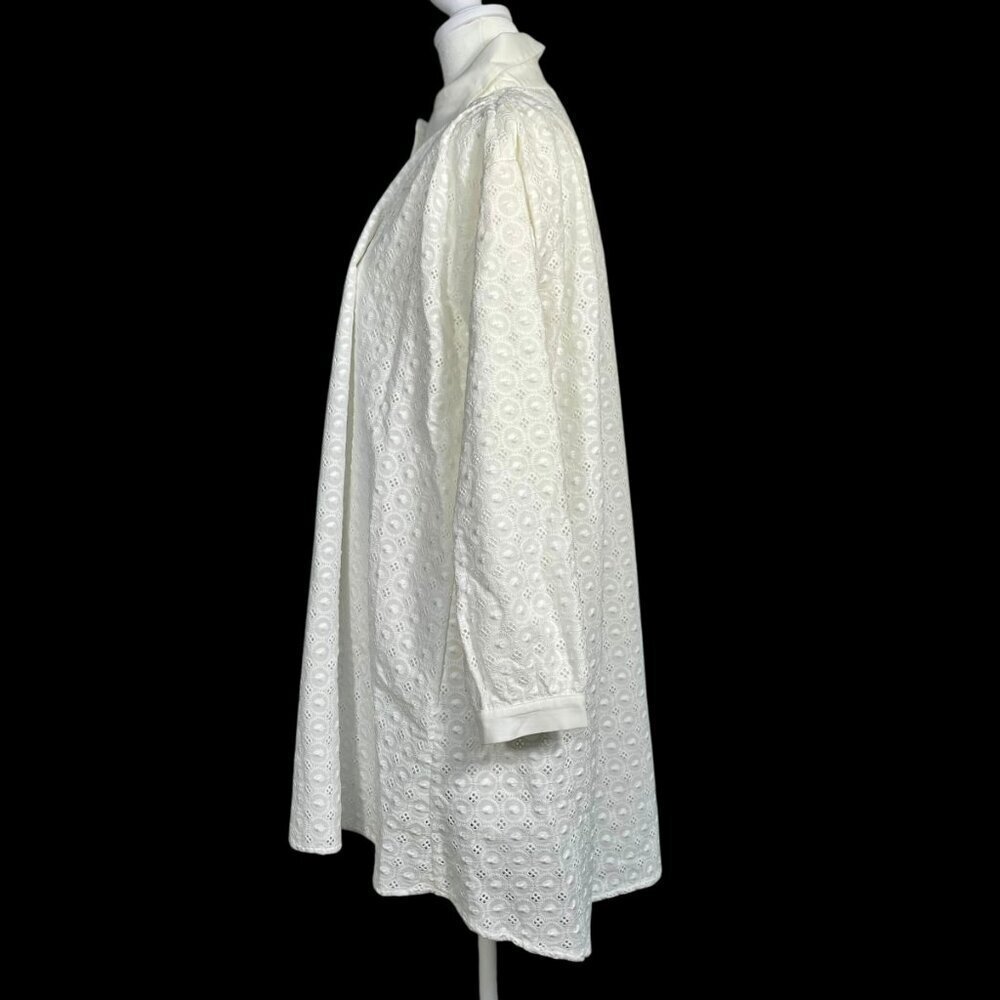 SAARADE White Cotton Eyelet Shirt Dress Scandinavian Chic NWT US 4 / EU 36 - Picture 13 of 15